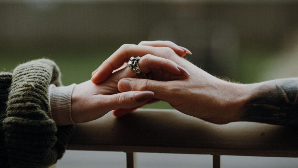 couple holding hands