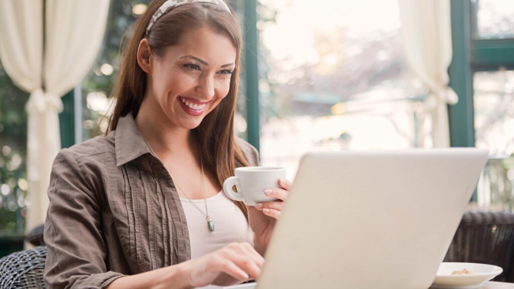 woman laughing