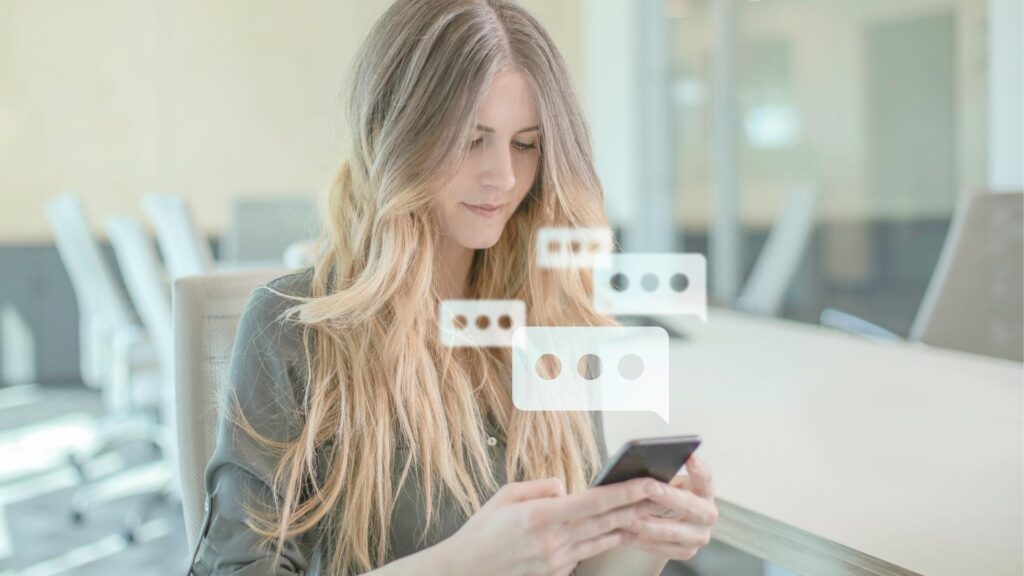 woman texting