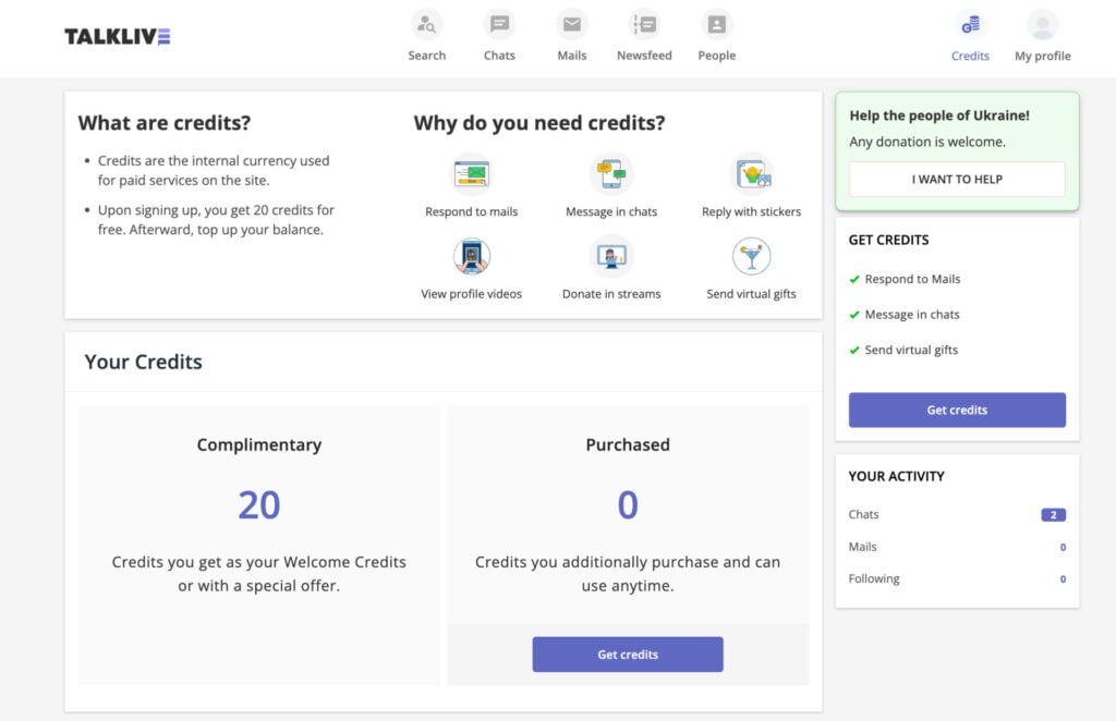 Free services TalkLiv