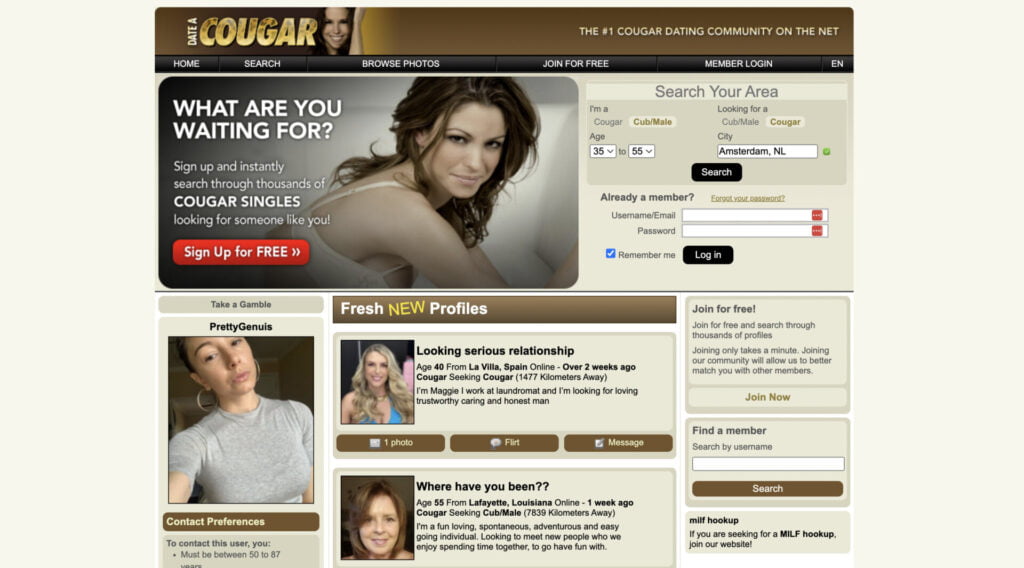 Date A Cougar sugar momma website