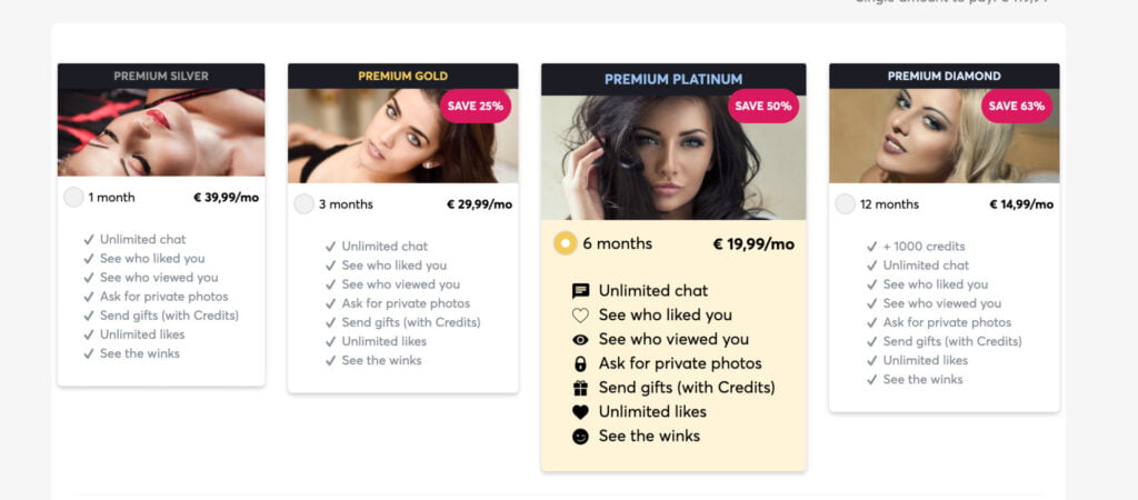 The pricing of RichMeets Beautiful