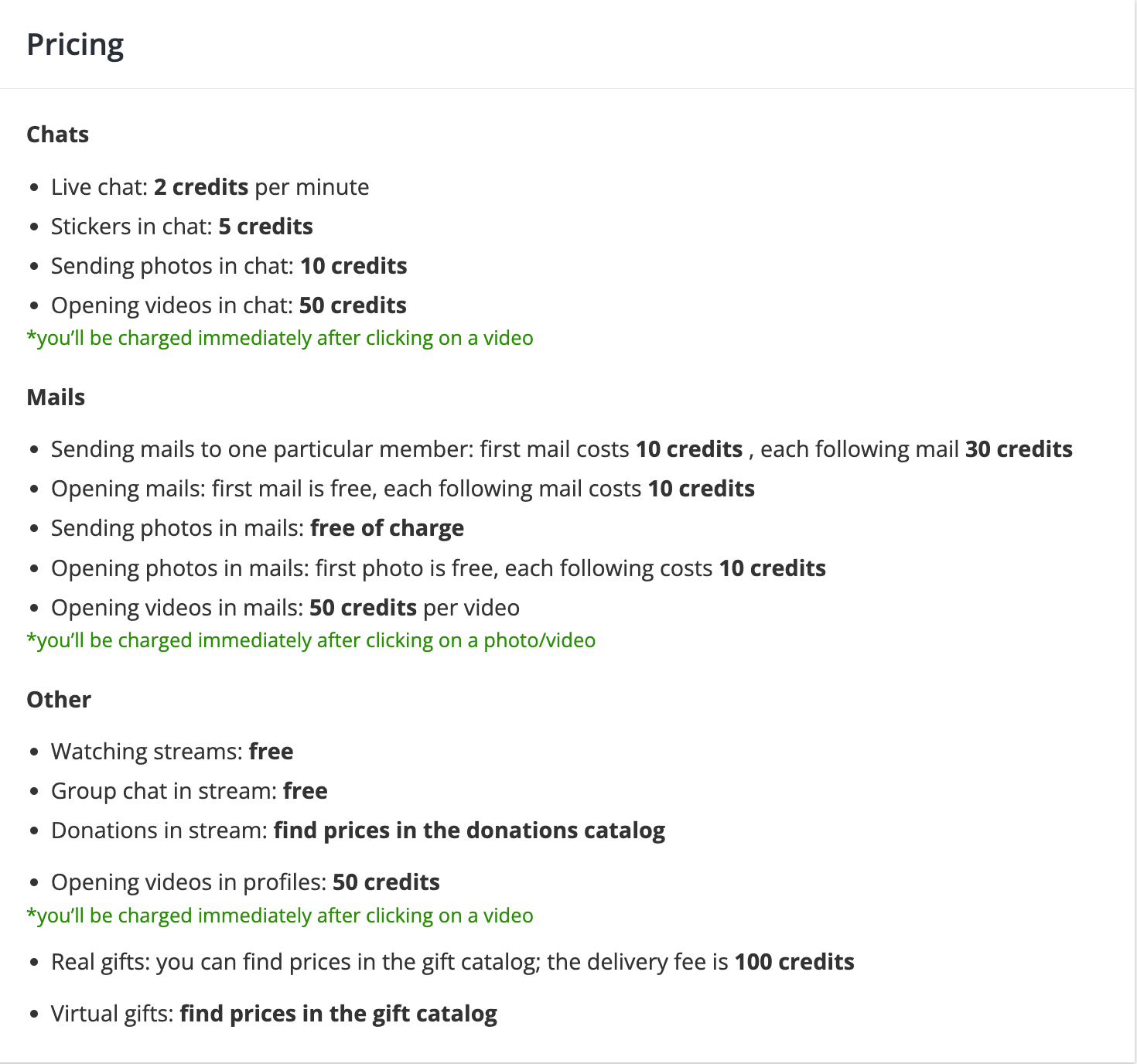 The La Date pricing
