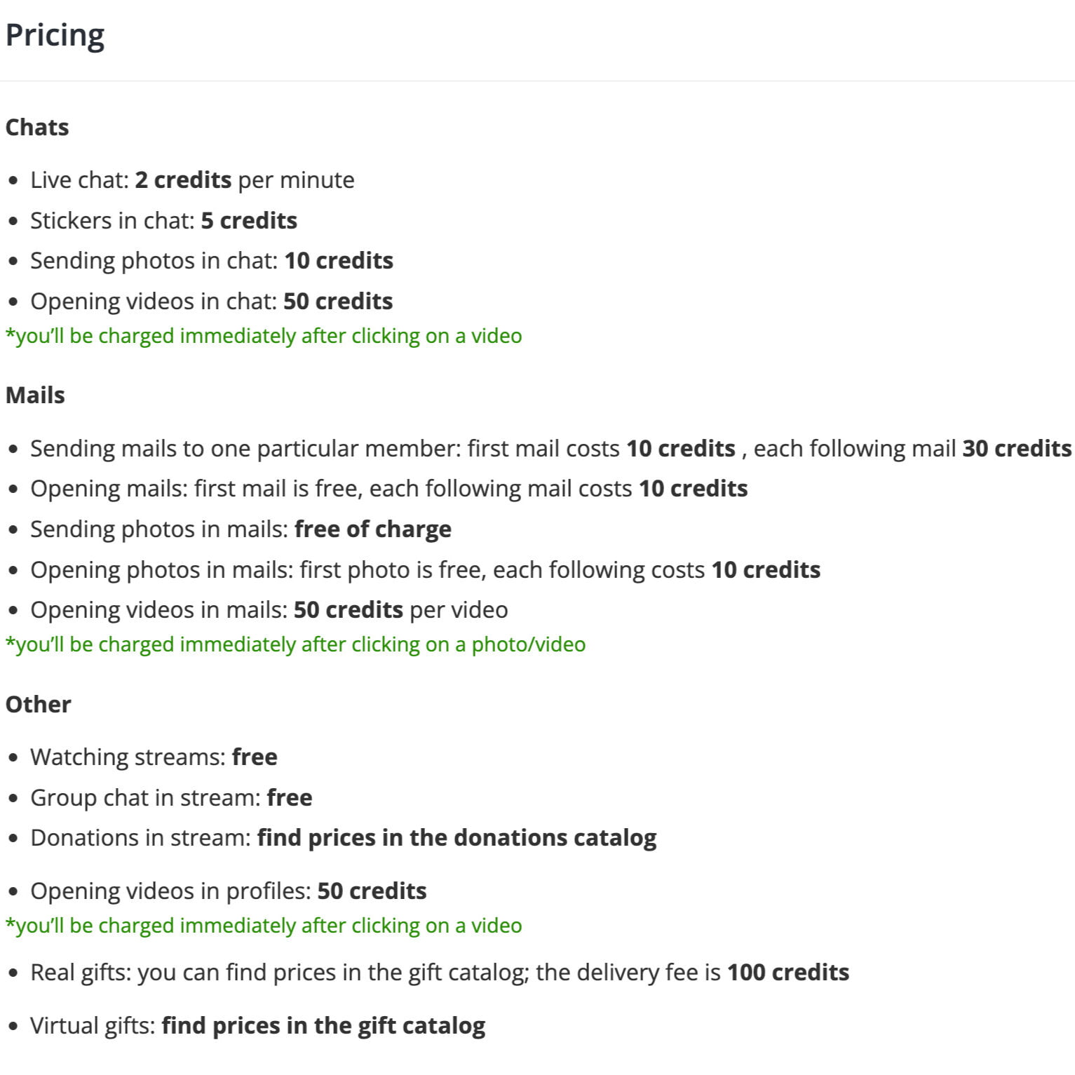 features and services of LoveFort