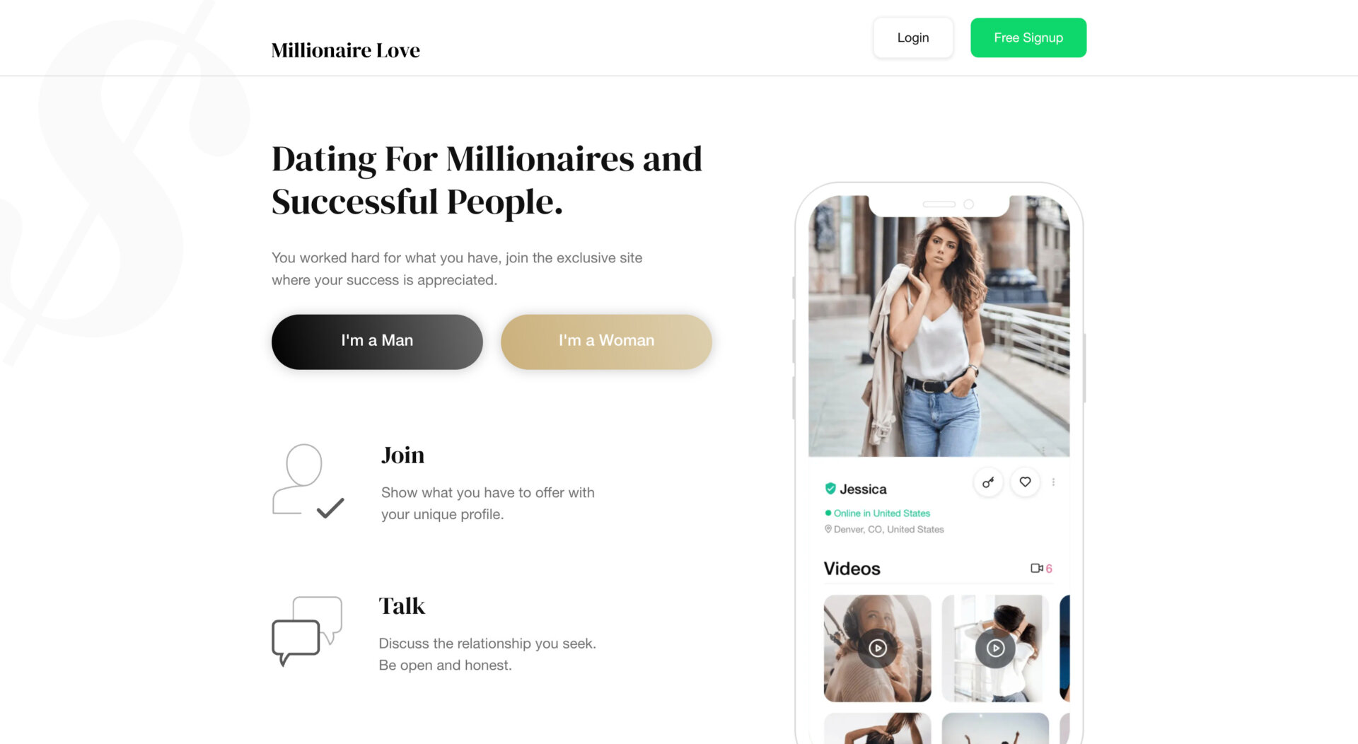 MillionaireLove app where you get paid to talk to guys
