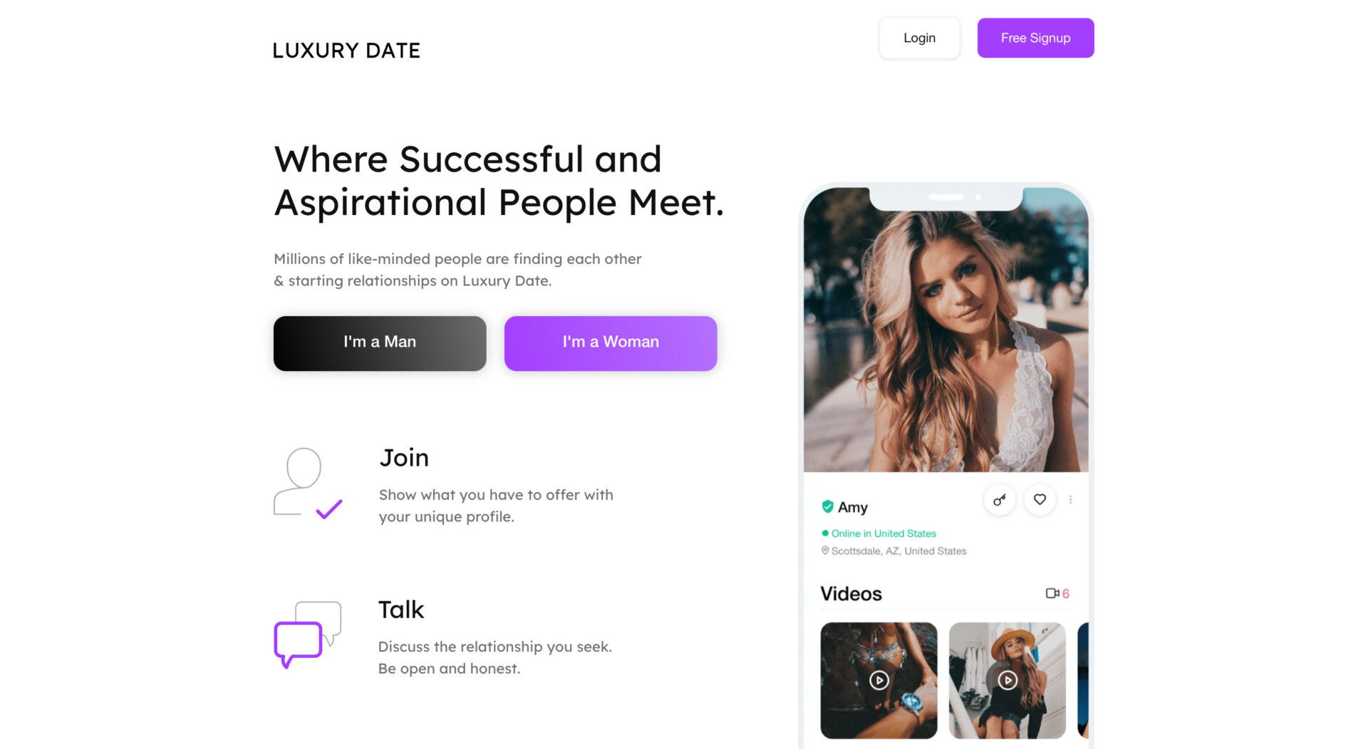 LuxuryDate millionaires dating site