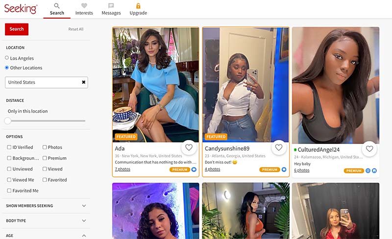 Seeking profiles